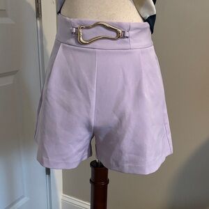 River Island Lilac High Waist Shorts with Gold Detail